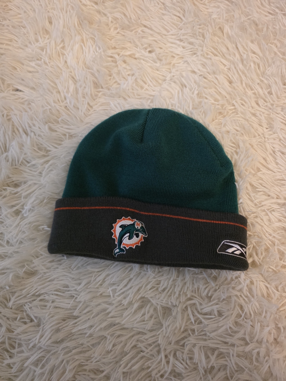 Reebok Teal Green and Gray Miami Dolphins Cuffed Beanie
